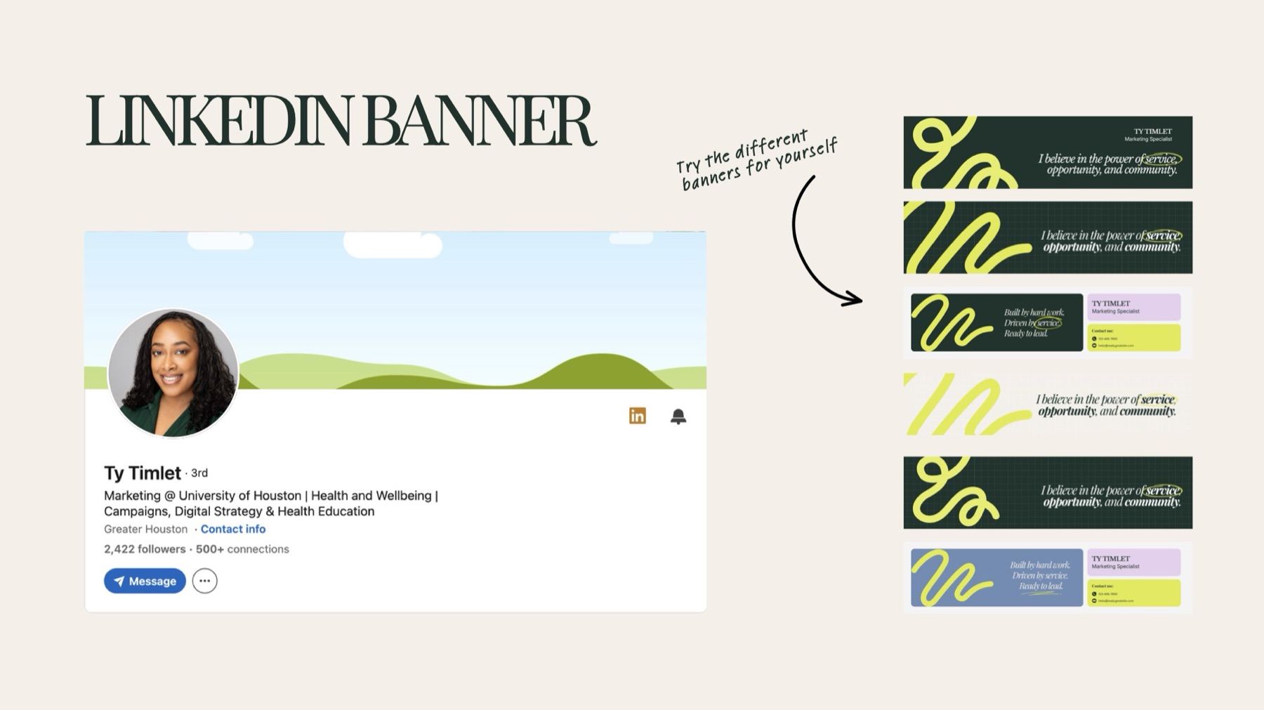 LinkedIn banner options