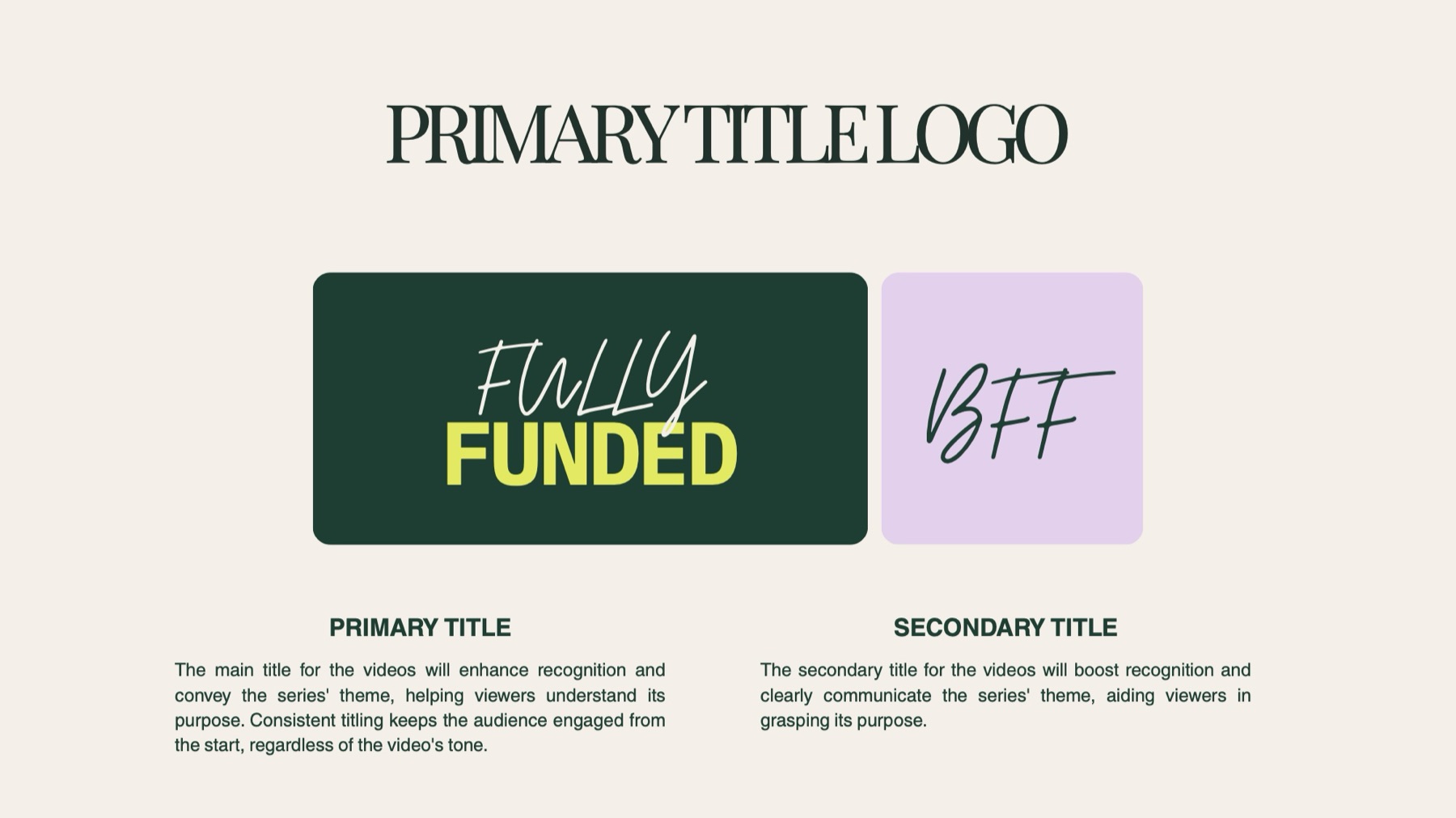 Primary title logo Fully Funded and secondary title BFF