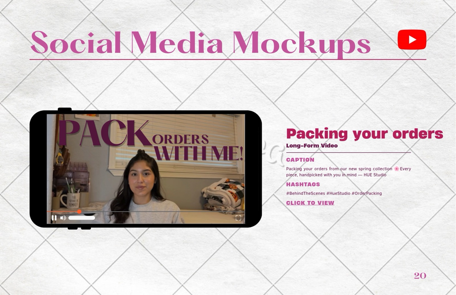YouTube mockup