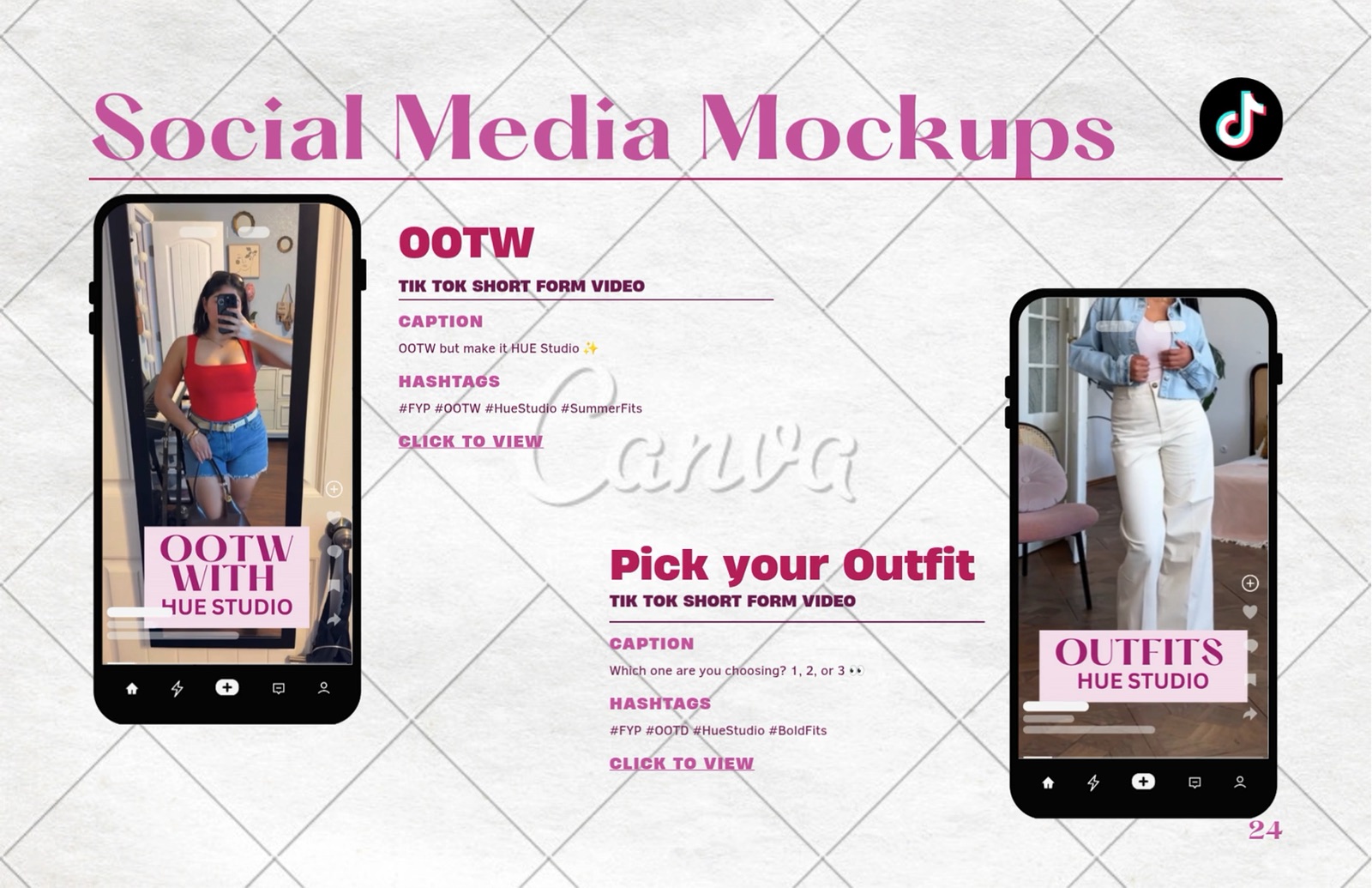 TikTok mockups