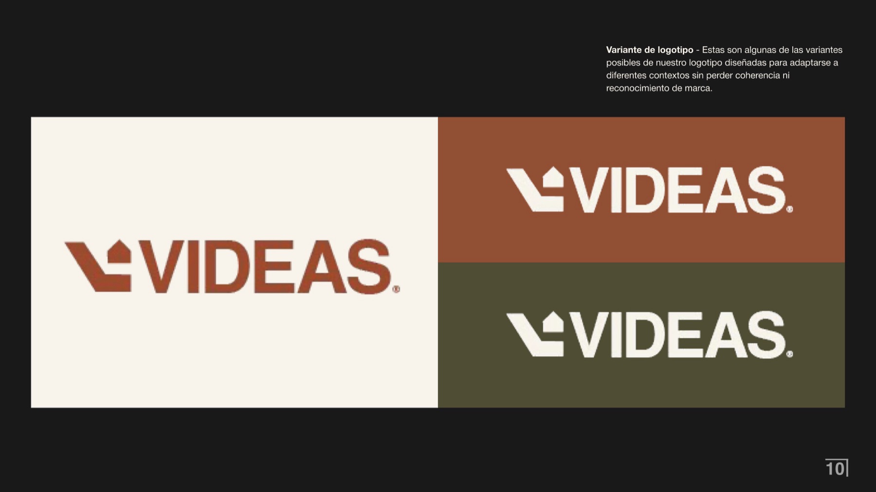 Logo variants on beige, terracotta and olive