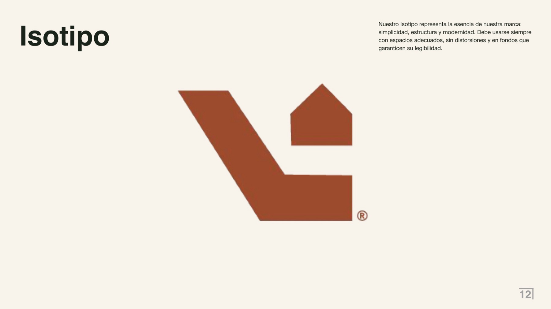 The Videas isotype: a V joined with the outline of a house