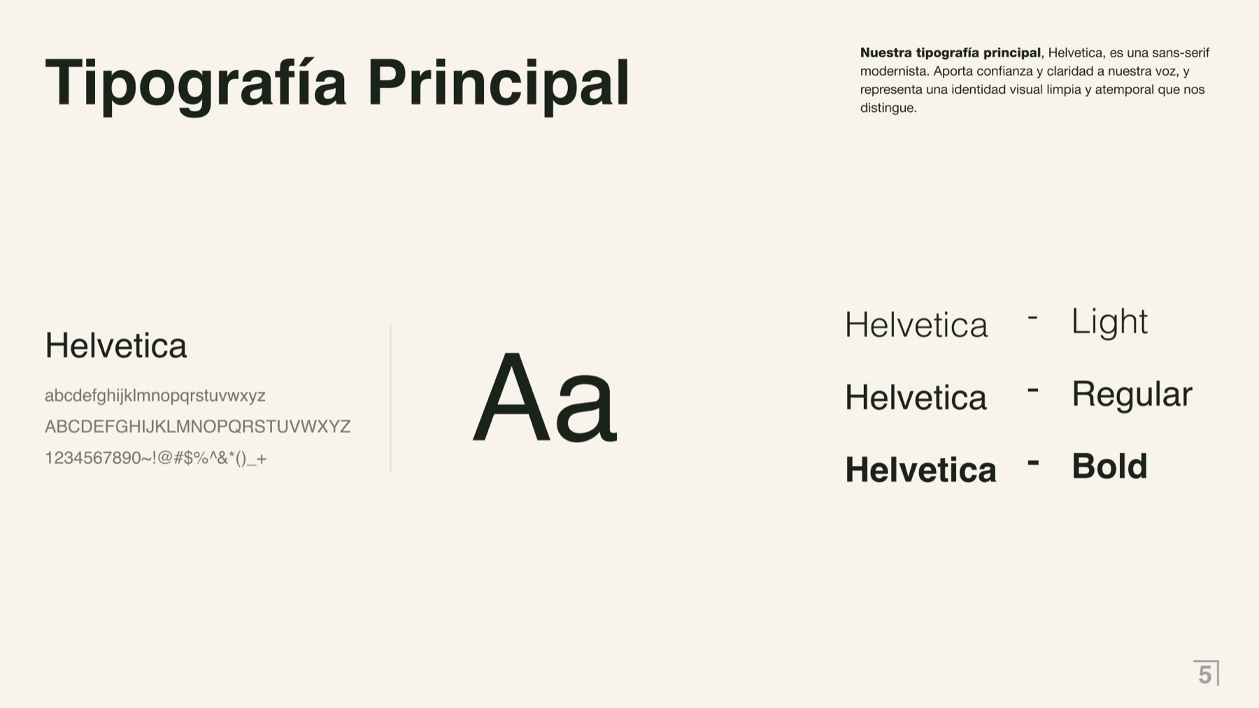 Primary typeface: Helvetica