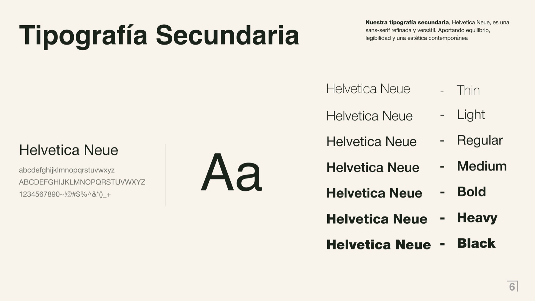 Secondary typeface: Helvetica Neue