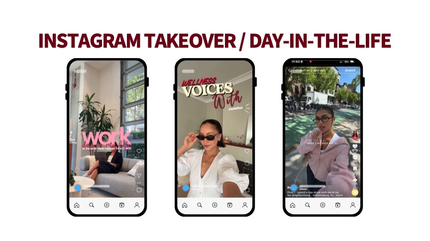 Examples of takeover and day-in-the-life videos
